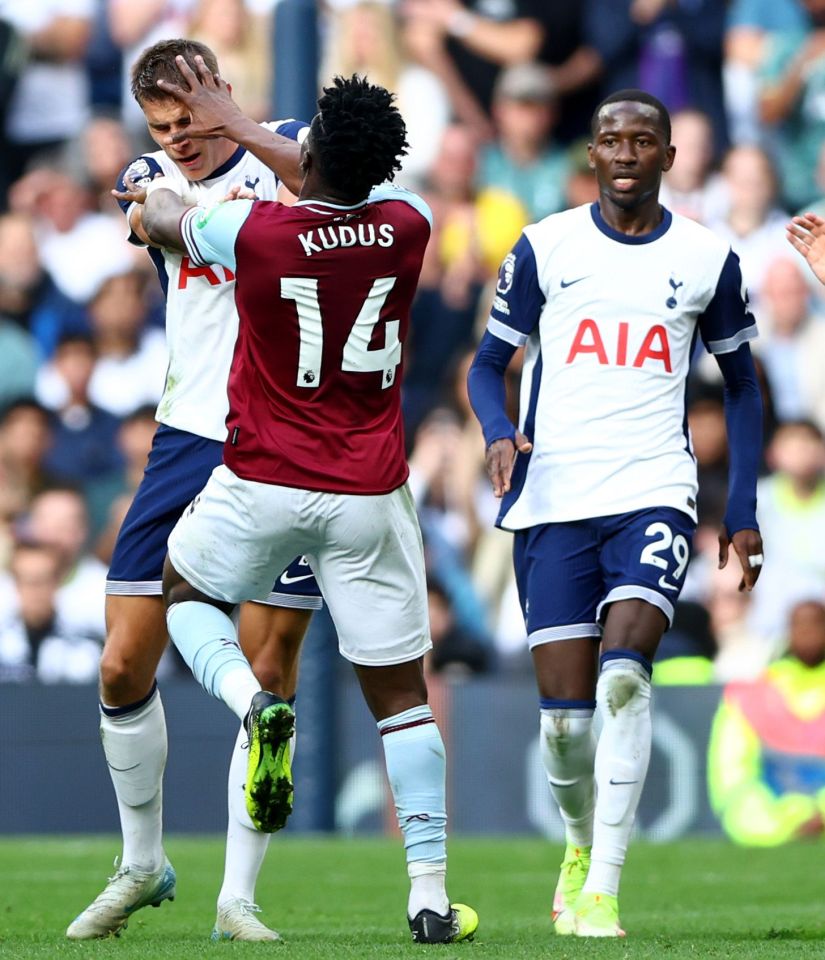 West Ham blow as Mohammed Kudus facing extended ban after red card following moment of madness in Tottenham clash