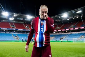 Erling Haaland sparks pregnancy rumours with ‘baby bump’ photo after breaking 90-year goal record