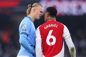 Erling Haaland fires blunt six-word response when asked if he regrets throwing ball at Arsenal star Gabriel