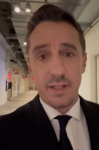 Gary Neville gives behind-the-scenes tour of new job as he misses Sky Sports’ coverage of Aston Villa vs Man Utd