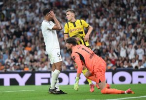 Jude Bellingham misses two sitters within a minute against Dortmund as Real Madrid star outshone by fellow Englishmen