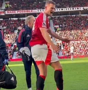 Man Utd touchline MELTDOWN as De Ligt boots ball and Van Nistelrooy screams at official after Brentford controversy