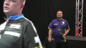 Moment Luke Littler grimaces as he realises epic darts fightback has gone up in smoke at last minute