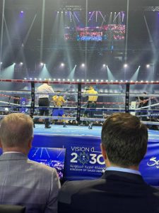 Puzzled fans say ‘this is so random’ as snooker royalty spotted ringside for Beterbiev vs Bivol