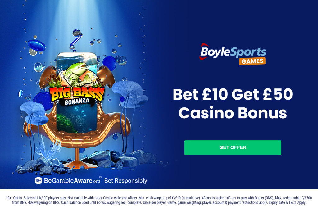 BoyleSports: Get £50 casino bonus when you sign-up and play with £10