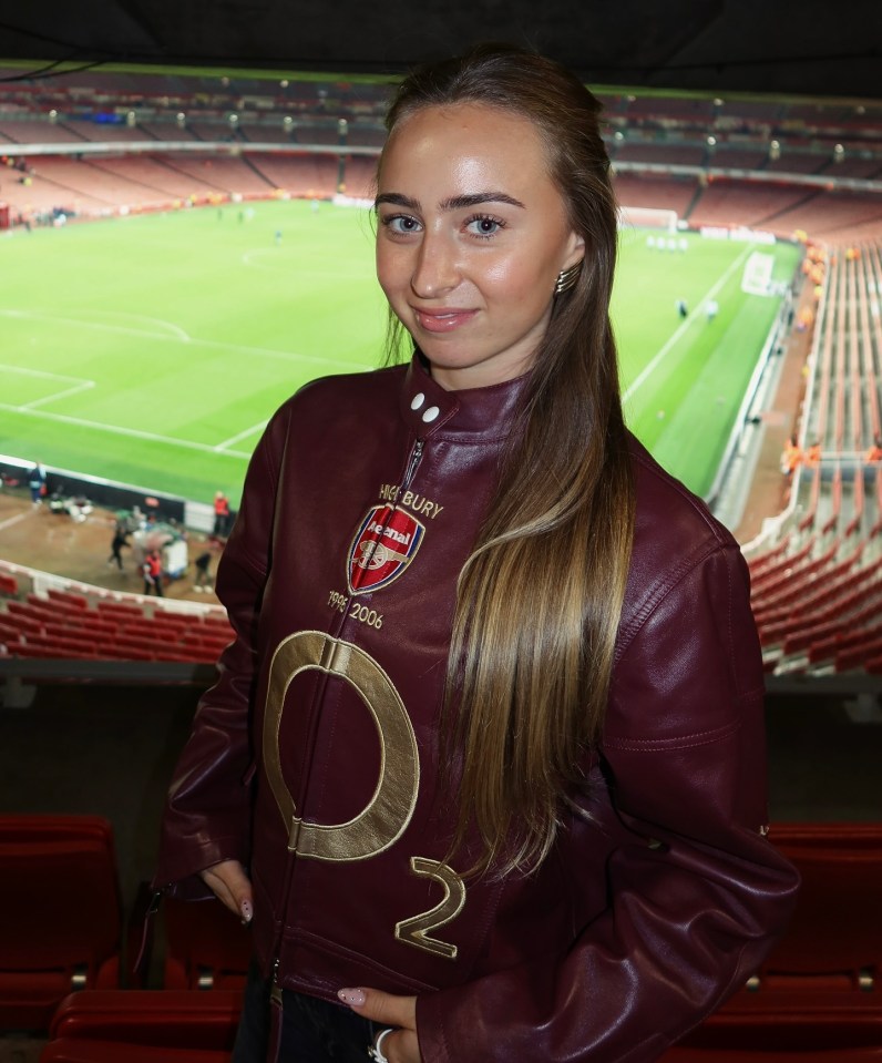 Arsenal Invincible’s daughter delights fans in special custom leather jacket version of his iconic Gunners shirt