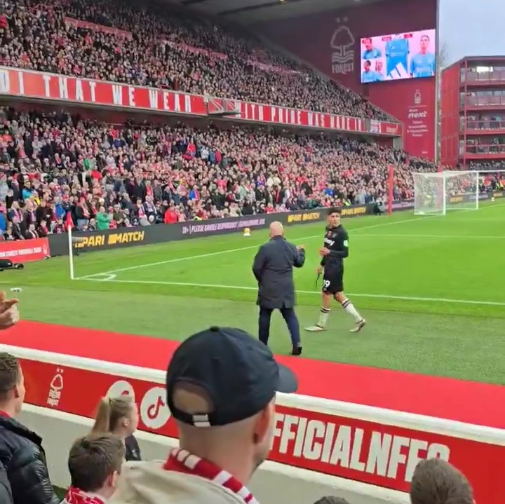 Fans chant ‘you don’t know where you’re going’ as Edson Alvarez gets LOST trying to find tunnel at Nottingham Forest