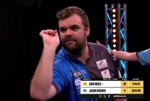 Incredible moment darts star hits nine-darter that leaves even his opponent jumping for joy