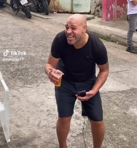 Brazil legend Adriano seen partying in the street with no shoes on weeks before returning to play one last match at 42