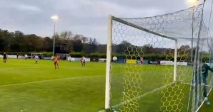 ‘Non-league at its best’, joke fans after goalkeeper gets stuck in his own NET… but still makes worldie of a save