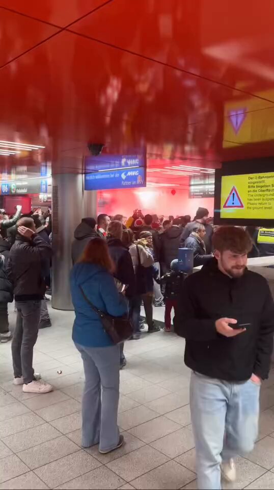 Champions League clash delayed as metro station evacuated after fans light pyrotechnics inside station