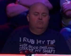 Snooker fan goes viral as he wears very rude jumper while sat in front row at UK Championship