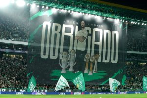 Sporting Lisbon fans unveil stunning two-tier Ruben Amorim banner bigger than centre circle ahead of exit for Man Utd