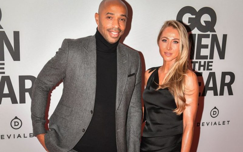 Thierry Henry poses with rarely-seen partner Andrea on red carpet as they bring the glam to GQ Men of the Year Awards