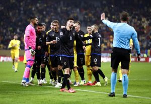 Uefa Nations League clash ABANDONED after fight breaks out and one of teams walks off pitch in protest