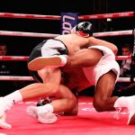 Chris Eubank’s nephew wrestled to ground FOUR times as boxing clash turns into wild ‘MMA fight’