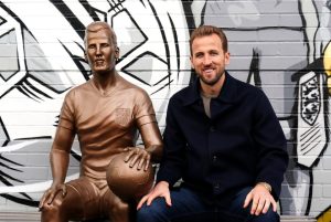 Harry Kane’s ‘fugly’ £7,200 statue branded ‘stuff of nightmares’ unveiled after sitting in storage for almost FIVE YEARS