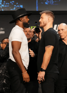 Watch Jon Jones and Stipe Miocic have FIERY final UFC 309 face off in front of Dana White ahead of  MSG fight