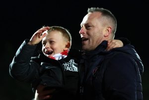 ‘Come off or you’ll be grounded for a month’ says EFL boss as he removes sons from pitch over an hour after full-time