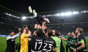 Watch Ruben Amorim say farewell with guard of honour as Sporting Lisbon boss narrowly avoids nasty bumps accident