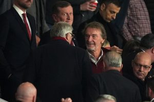 Sir Alex Ferguson leaves Sir Jim Ratcliffe in stitches in the Old Trafford stands in first Prem match since Ten Hag exit