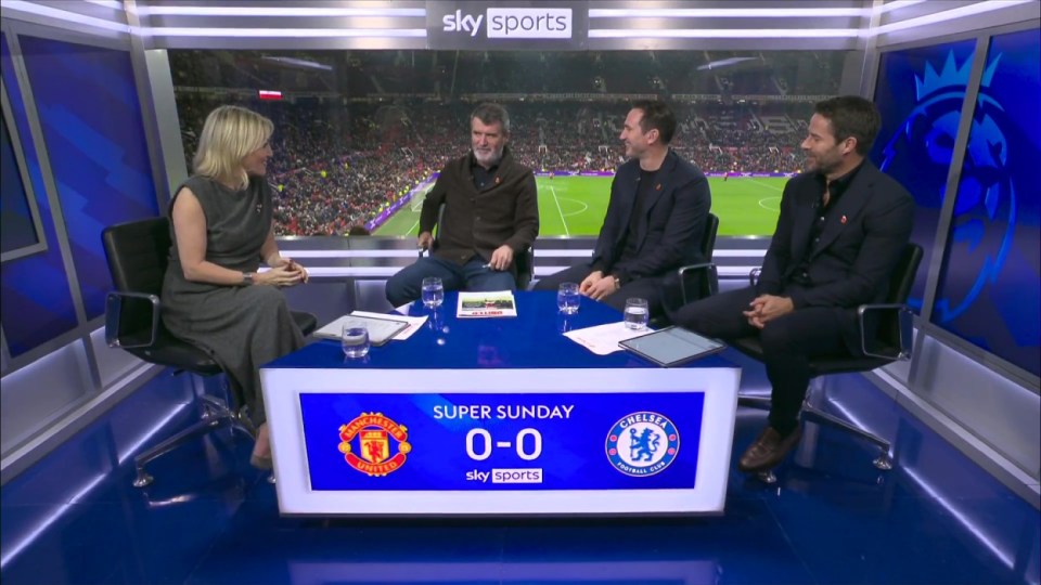 Fans spot Frank Lampard’s reaction after Roy Keane gets called ‘Cardi B’ for his outfit choice at Man Utd vs Chelsea