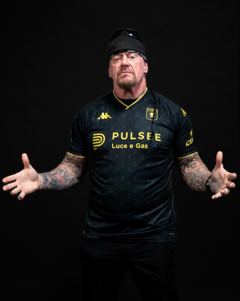 Fans can’t believe their eyes as WWE legend The Undertaker unveils Serie A minnows’ kit in ‘greatest collab ever’