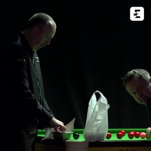 Snooker star Mark Williams eats Chinese takeaway ON TABLE at UK Championship leaving TV presenter stunned