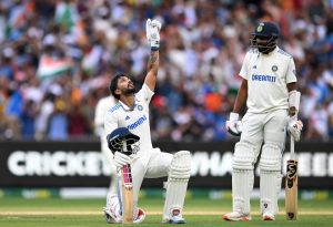 Watch incredible moment cricket star Nitish Reddy’s emotional dad celebrates his son’s hundred for India v Australia