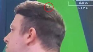 Infamous Ally Pally wasp lands on Callan Rydz’s head during crucial World Darts Championship clash