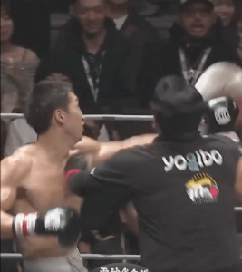 Horror moment referee gets punched in face as officials forced to storm boxing ring to break up chaotic fight