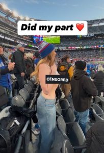 OnlyFans model flashes at NFL game and claims Giants player paid her to distract Saints with her boobs