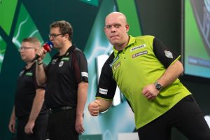 ‘He’s always allowed to talk c**p’ – Van Gerwen delivers savage attack on darts rival Peter Wright AND hairdresser wife