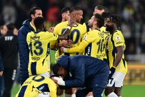 Jose Mourinho wildly drags his own Fenerbahce assistant by his hood and shoves him away during bizarre goal celebration