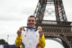 Two-time Olympic gold medallist Remco Evenepoel, 24, rushed to hospital after colliding with postal vehicle