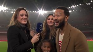 Amazon Prime Video presenter and John Legend give fans ‘second hand embarrassment’ after Arsenal’s win over Ipswich