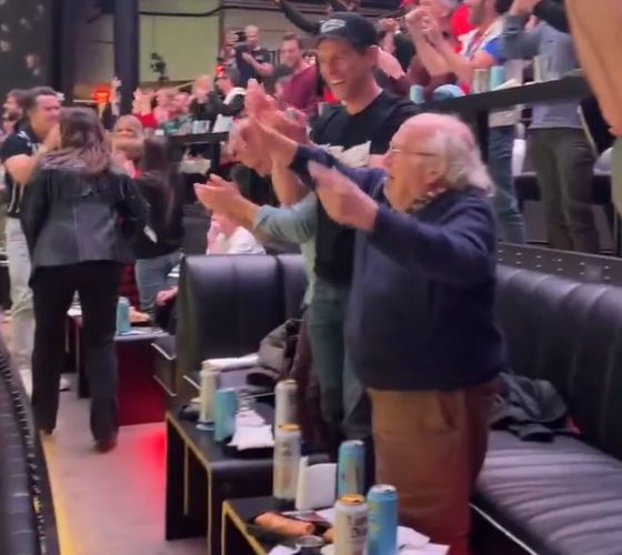 Moment Danny DeVito celebrates Wrexham’s injury-time winner over Barnsley in virtual stadium in LA