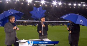 Watch hilarious moment Steve Sidwell ‘almost turns into Mary Poppins’ as Storm Darragh plays HAVOC with his umbrella