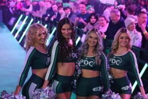 World Darts Championship cheerleaders cause chaos for TV camera with technician forced to rush out before Littler game