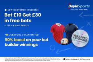 Liverpool vs Man Utd: Get £30 in free bets and £10 casino bonus, plus 50% win boost with BoyleSports