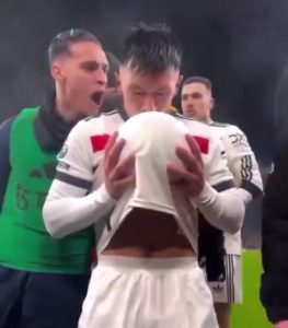 Antony branded ‘most unintentionally funny guy’ after footage of Man Utd star celebrating against Liverpool emerges