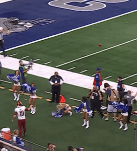 Stunning Dallas Cowboys cheerleader in tears after taking brutal hit following Brandon Aubrey blunder vs Commanders