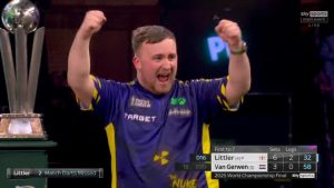 Luke Littler, 17, breaks down in tears moments after stunning Michael van Gerwen with relentless World Championship win